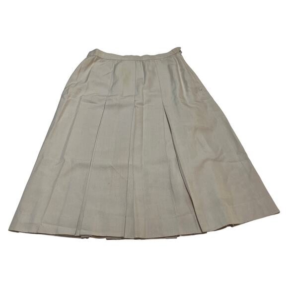 7-76 CHANEL Women's Midi Skirt Pleated Tennis Beige Size 36/ Small